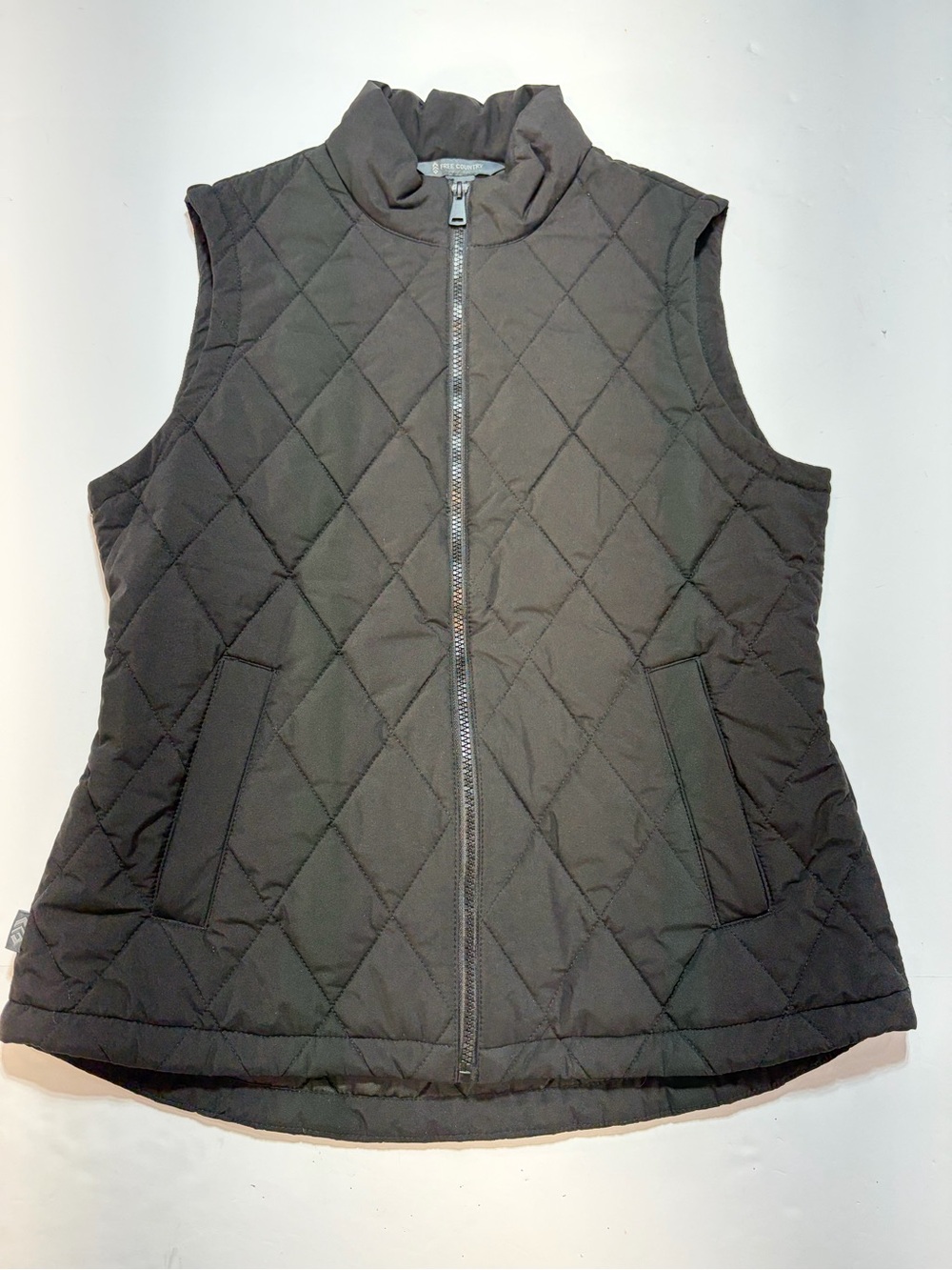 Free Country Black Quilted Vest Medium M 8-10 Puff